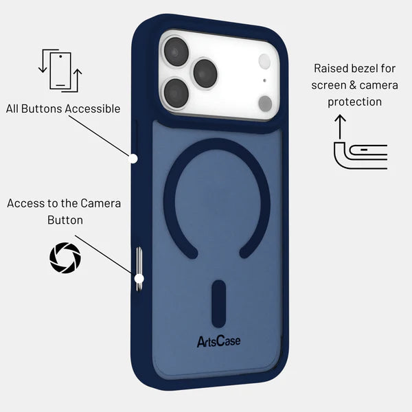 Funda para iPhone 17 Pro Max ArtsCase con MagSafe – Impact Hybrid Navy