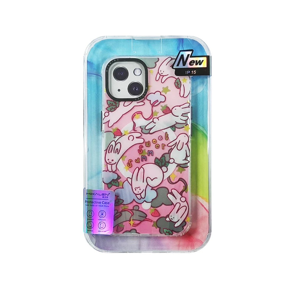 Funda para iPhone 15, iPhone 14, iPhone 13 Mikalen Tornasol con MagSafe - Conejos