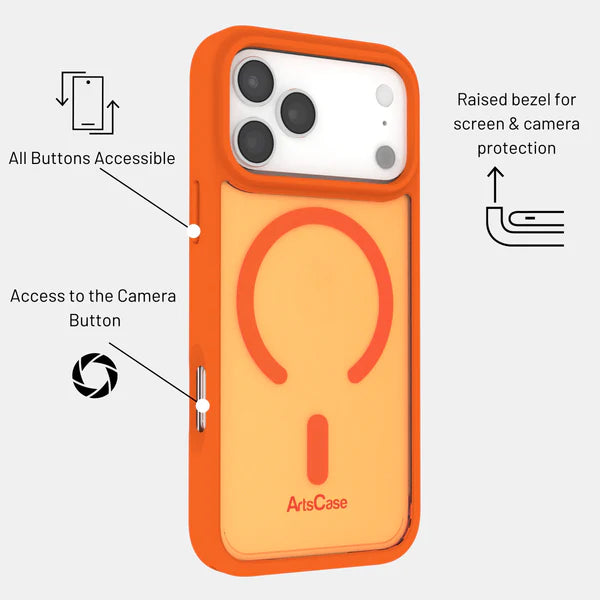 Funda para iPhone 17 Pro Max ArtsCase con MagSafe – Impact Hybrid Naranja