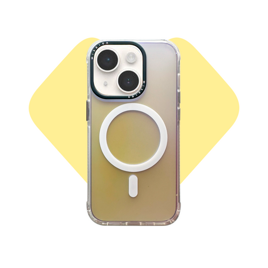 Funda para iPhone 15, iPhone 14, iPhone 13 Mikalen Tornasol con MagSafe - Blanco Translúcido