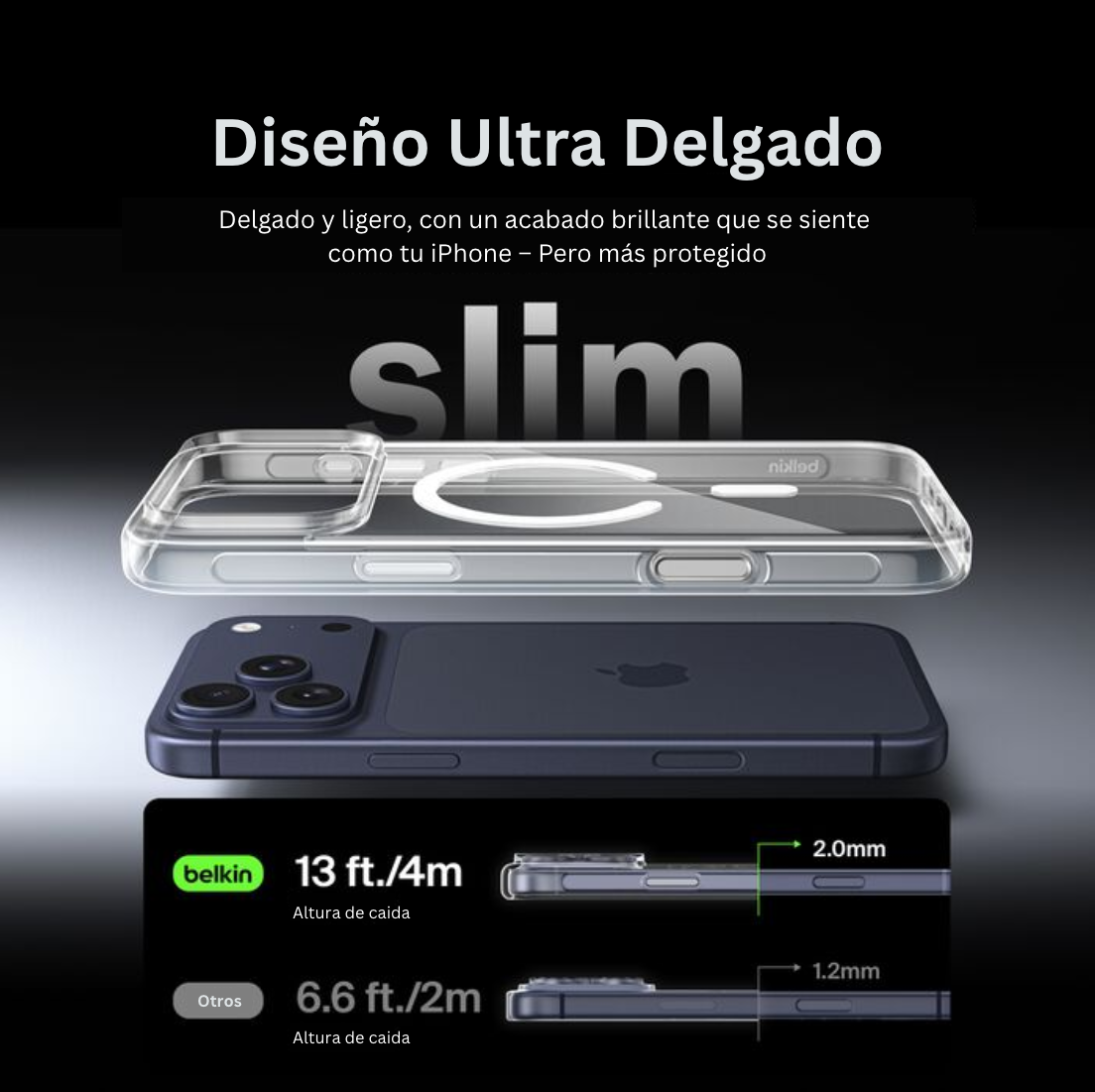Funda para iPhone 17 Air Belkin SheerForce Transparente con Magsafe