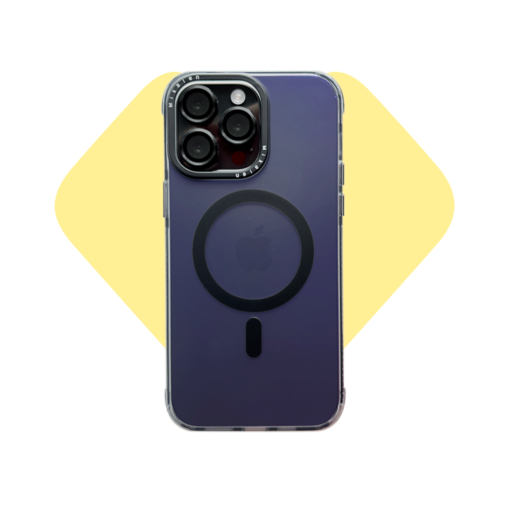 Funda para iPhone 15 Pro Max Mikalen Tornasol con MagSafe - Gris Translúcido