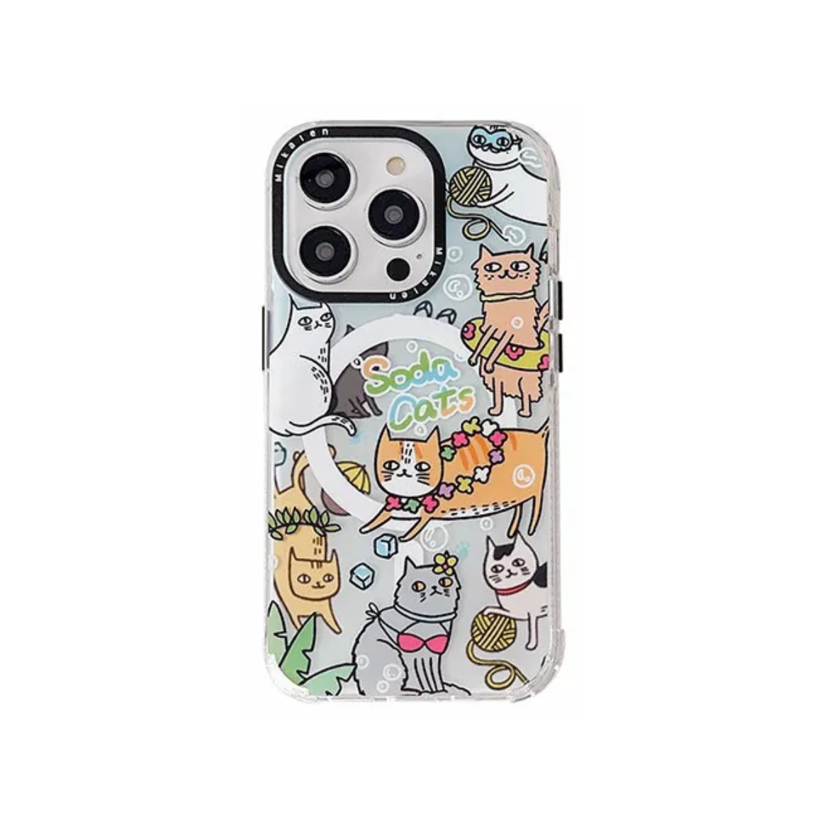 Funda para iPhone 15 Pro Mikalen Tornasol con MagSafe - Gatos