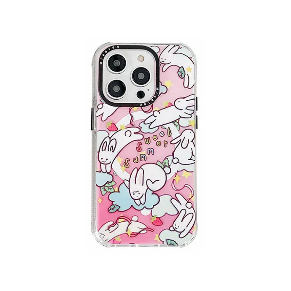 Funda para iPhone 15 Pro Mikalen Tornasol con MagSafe - Conejos