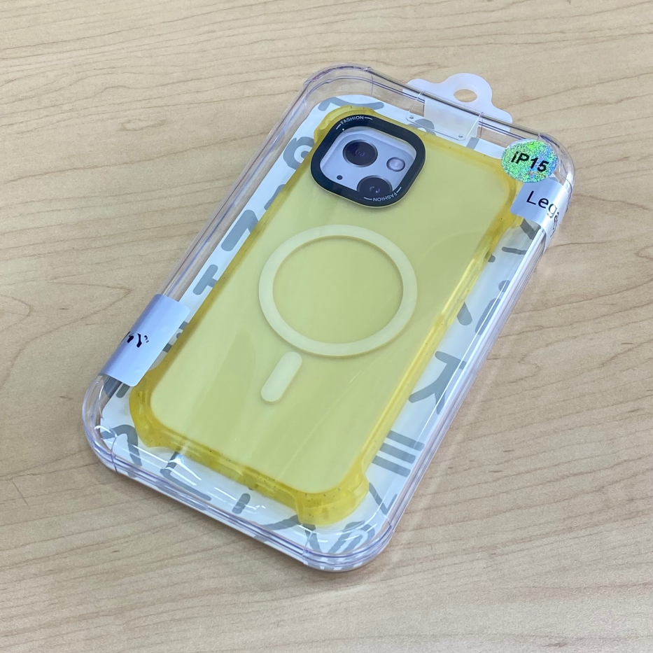 Funda para iPhone 14 Pro Max Legacy Bounce con MagSafe - Amarillo con bordes escarchados