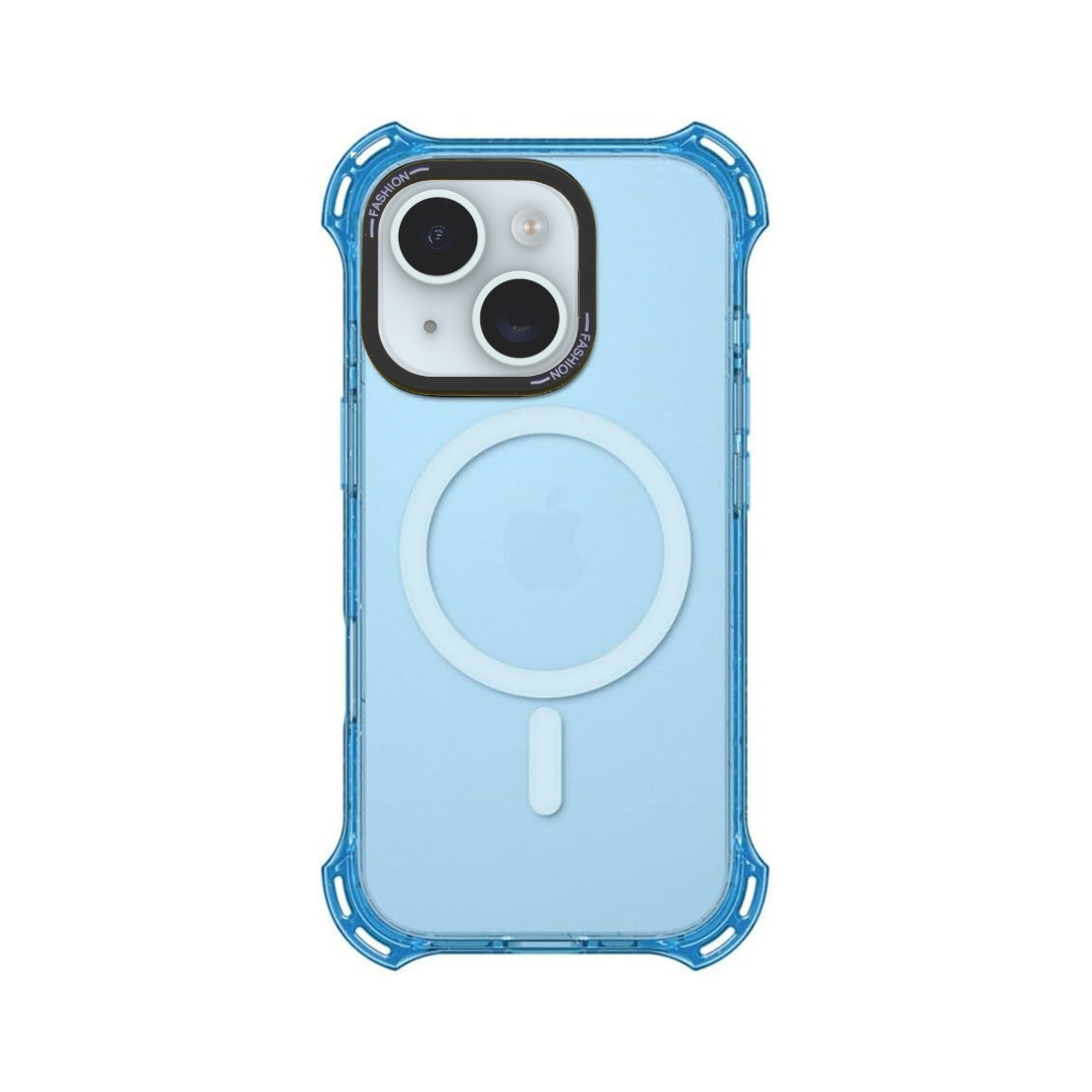Funda para iPhone 15, iPhone 14 y iPhone 13 Legacy Bounce con MagSafe - Celeste con bordes escarchados