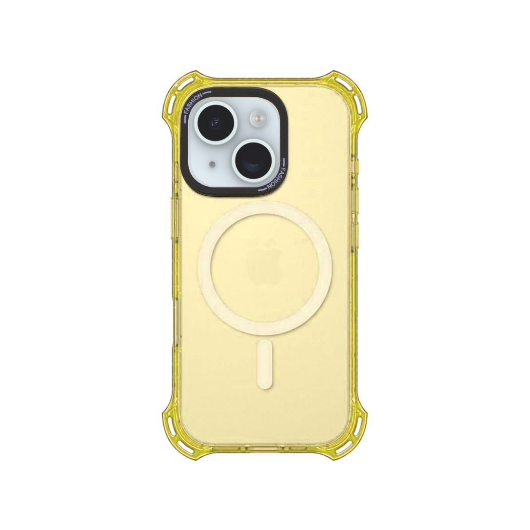 Funda para iPhone 15, iPhone 14 y iPhone 13 Legacy Bounce con MagSafe - Amarillo con bordes escarchados